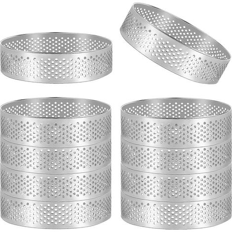 15 lot acier inoxydable cercle tarte résistant chaleur perforé gâteau cercle mousse rond anneau cuisson Doughnut outils (1/5)