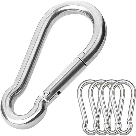 Mousqueton - Acier Inoxydable 304 - Charge de Travail 272 kg - Pour Escalade, Camping, Suspension de Plantes, Randonnée - Lot de 5 (1/3)