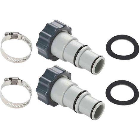 Adaptateur de tuyau, vanne à piston, adaptateur de vidange avec colliers, accessoires de piscine-Set A