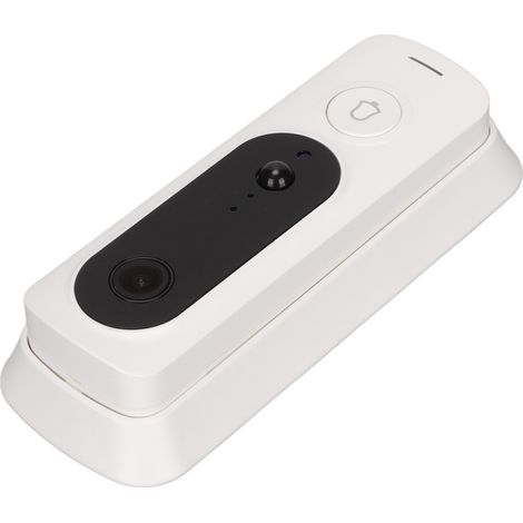 Caméra sonnette vidéo sans fil compatible Tuya, détecteur de mouvement WiFi, surveillance en temps réel, blanc
