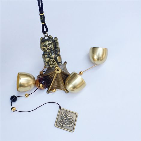 Carillon en métal suspendu en alliage de cuivre son doux symbole de paix doré pour porte décoration