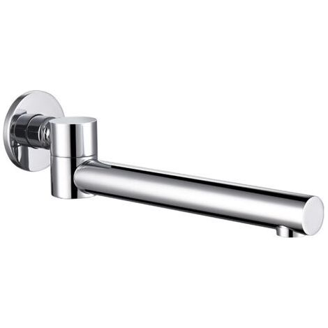 Bec de Baignoire Rotation à 180° Bec Déverseur pour Baignoire Laiton Robinet de Buse Ronde Pliable Bec Bain Déverseur Mural Robinet de Bec pour Baignoire, G1/2,Chrome