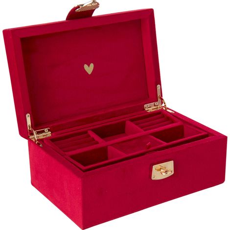 Boîte à bijoux en velours rouge carmin - rouge carmin (1/5)