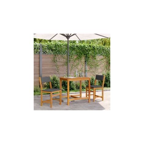 Ensemble de balcon avec coussins 3 pcs bois massif d'acacia (1/5)