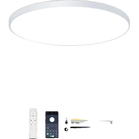 Lámpara de techo con control inteligente, brillo regulable y carcasa blanca, 80 W. (1/2)