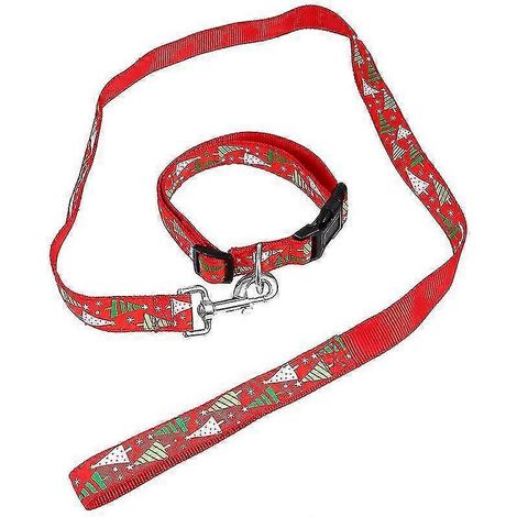 Colliers et harnais rouges XL pour animaux de compagnie (1 ensemble) - Collier, laisse, bandana et corde pour animaux de compagnie - Décoration de Noël pour animaux de compagnie (1/2)