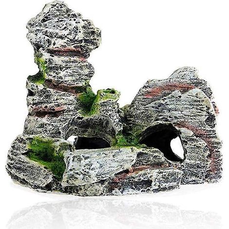 Décoration d'aquarium, ornement d'aquarium en résine représentant une grotte rocheuse, imitation pour aquarium domestique, décoration pour aquarium (1/5)