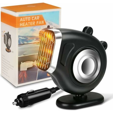 12V 150W 2 in 1 Fast Heating Car Heater with Heating and Cooling Function, Defogger Defogger Plug in Cigarette Lighter 360 Degree Rotating Base (Black) (1/5)