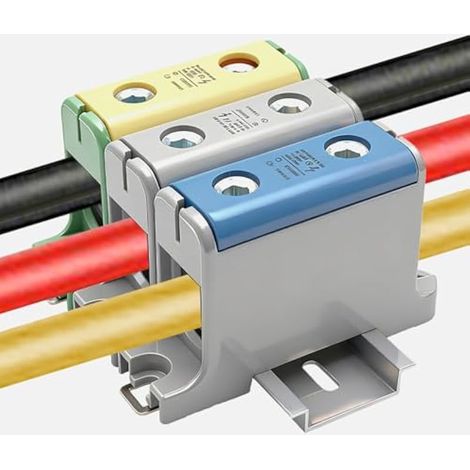 Bornier sur rail DIN 220 A AC800 V/DC1000 V - Solution de connexion électrique industrielle pour armoires électriques énergies renouvelables circuits de forte intensité dans les bâtiments (1/5)