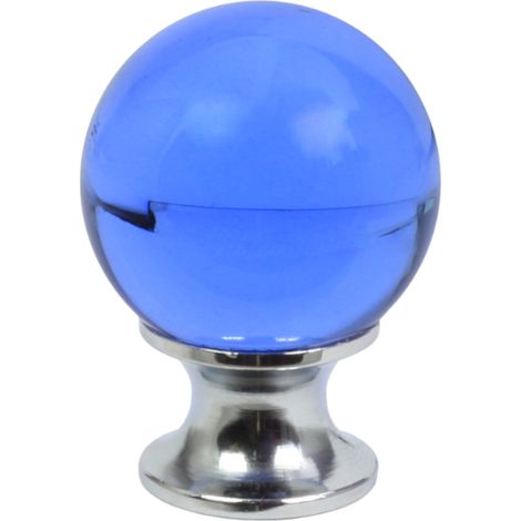Domino Elegante Crystal D Möbelknopf 30mm in Chrom & Blau (1/5)