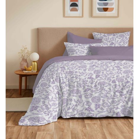 Pack complet housse de couette réversible "Vanessa" 6 pièces pour lit 160 x 200 Salma Lavande