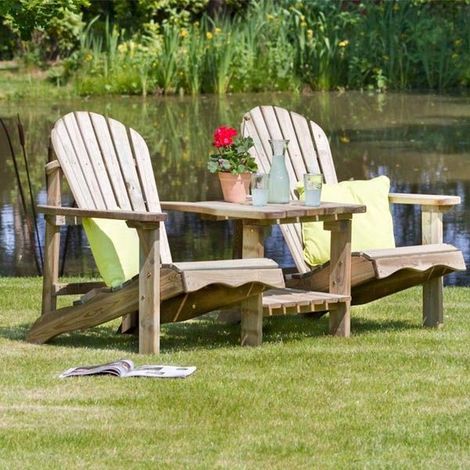 Zest Lily Wooden Relax Double Seat Garden Double Chair Bench (1/5)