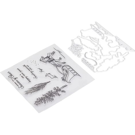 Ensemble de tampons et matrices de découpe pour la création de cartes, matrices de découpe en métal, tampon en silicone transparent, fournitures artistiques pour le scrapbooking et les loisirs créatif