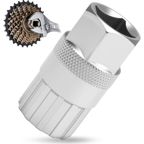Herramienta 2 en 1 para extraer cassette de bicicleta, compatible con Shimano, 5-12 velocidades, extractor de cassette, extracción de freno de rueda libre, herramienta para bicicleta, acero tratado té (1/5)