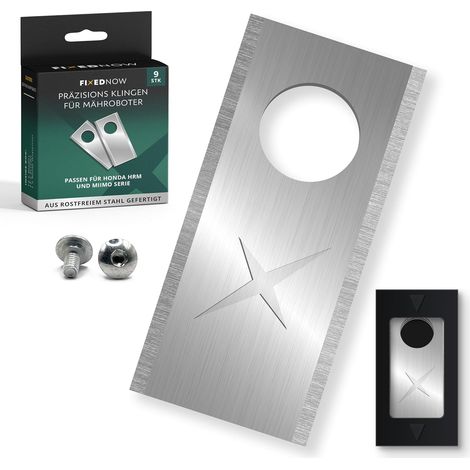 9 Lames De Rechange - Acier Inoxydable - Vis Incluses - Pour Robot Tondeuse Honda Miimo - Coupe Précise - Jardin - Argent - 3,9x1,8cm (1/5)