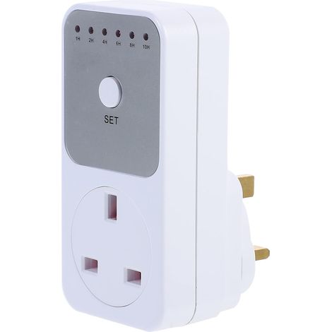 Prise programmable numérique avec minuteur et compte à rebours, arrêt automatique de 1 à 10 heures, prise britannique (13 A, 2 900 W, 230 V) pour appareils électroménagers, chargeurs, cuiseurs à riz (1/5)