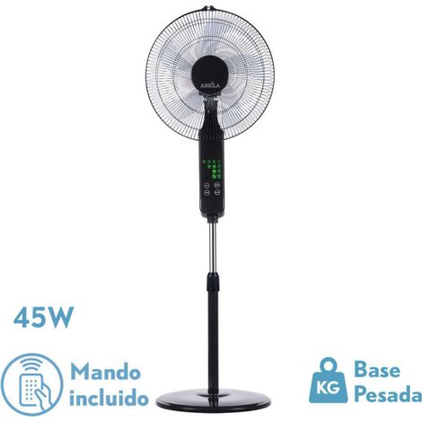 Schwarzer Rodium-Standventilator 45 W mit oszillierendem Touch
