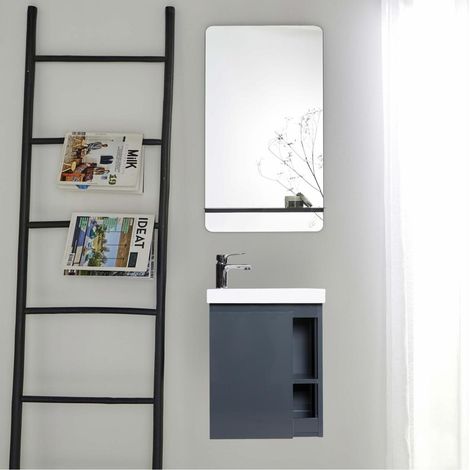 Conjunto de lavabo HAMPTON con grifo cromado y espejo
