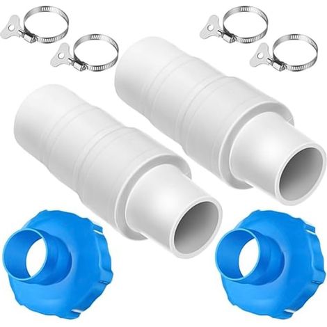 Kit d'adaptateur de tuyau de piscine 8 pièces connecteurs 11238 B colliers de serrage pour accessoires de piscine, raccord de tuyau, filtre à sable, mise à niveau de 3,2 à 3,8 cm (1/5)
