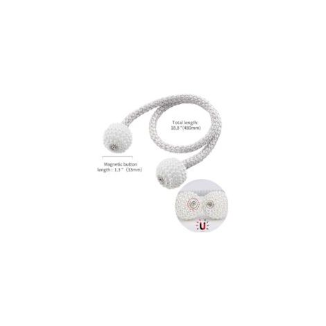 Set di 4 fermatende magnetici per tende trasparenti, fermatende magnetici, clip magnetiche per tende per soggiorno, ufficio e camera da letto (bianchi) - Crezuo