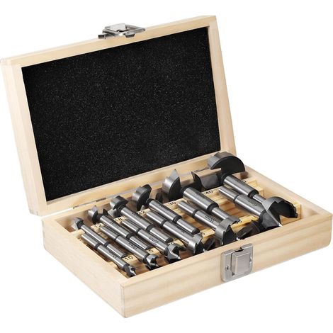 Set mit 12 Forstnerbohrern 10-50 mm Holzbohrer Lochbohrer-Set für Holzfräsmaschinen (1/5)