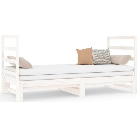 Maison Exclusive - Lit coulissant sans matelas blanc 2x(90x190) cm (1/5)