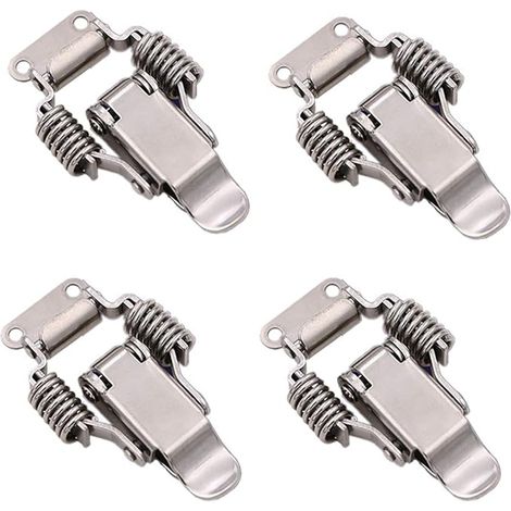 4pcs Stainless Steel Clamp Latch Lever Lock Box Latch Quick Release Hand Tool Strong Load Capacity Metal Door for Box Drawer Cabinet (1/5)