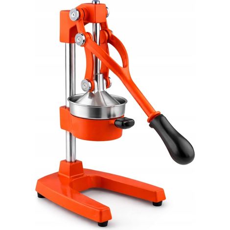 Exprimidor manual de cítricos de hierro fundido, sólido, naranja
