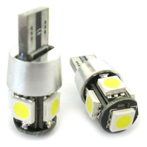 Lampada Led Canbus T10 W5W Luci di Posizione 12V 5 Smd Bianco No Errore New Con Resistenza (1/3)