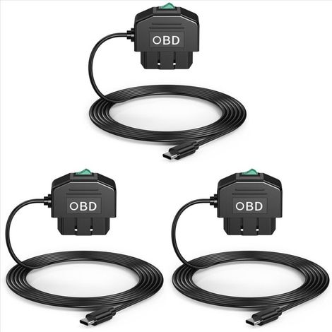 Kit de câblage OBD 3X pour caméra embarquée, kit USB Type-C avec câble d'alimentation pour caméra embarquée 12-24 V à 5 V/3 A (1/4)