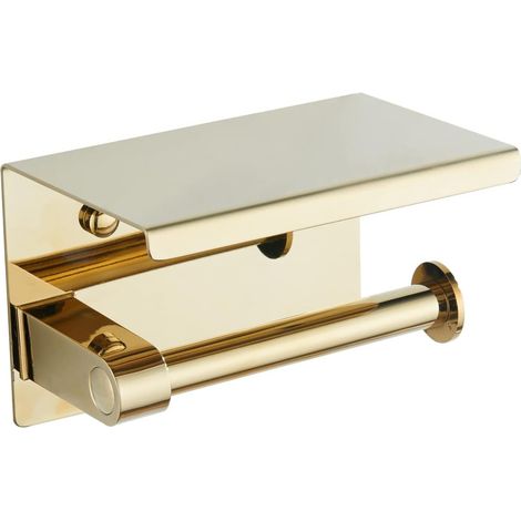 Toilettenpapierhalter aus Edelstahl 304, Wandhalterung für Hoteldekoration (Golden)