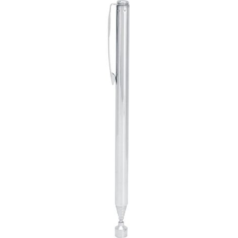 Stylo magnétique télescopique en acier inoxydable 2lb avec clip argenté - Outil de ramassage d'objets métalliques (1/5)