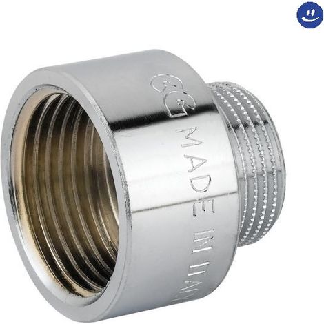 Prolunga ridotta ottone cromato lucido m 1/2" x f 1" rinaldi e pettinaroli