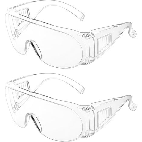 2 Pcs Lunette de Protection Travail, Lunettes de Protection, Lunettes de Sécurité Transparentes, Lunette Protections de Laboratoire pour travail du bois une protections sûre (1/5)