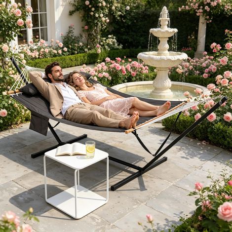 Hamac Double de Jardin pour 2 Personnes, Hamac Extérieur Confortable