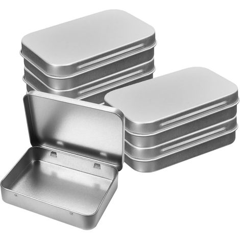 Pieces Empty Rectangular Metal Hinged Boxes, 9.5x6x2cm (1/5)