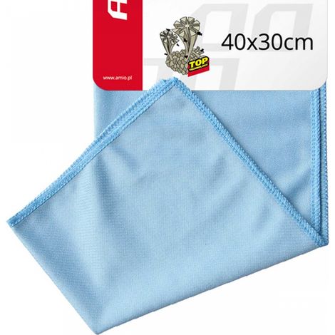 Chiffon en microfibre sans traces pour le nettoyage des vitres et des miroirs 30x40 cm AMIO-01747