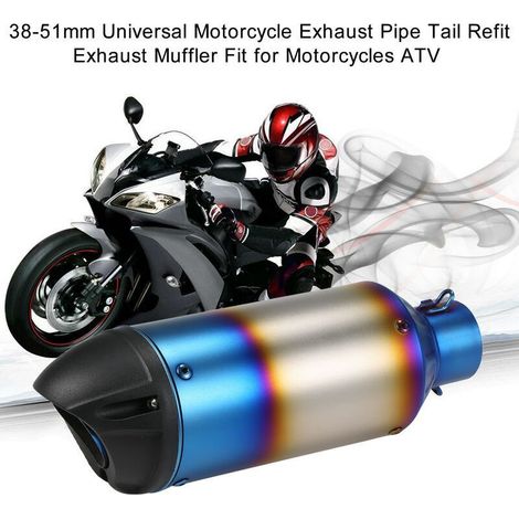 VURAHOME - Silencieux d'échappement universel de queue de tuyau d'échappement de moto de 38-51 mm adapté pour les motos ATV (argent) (1/4)