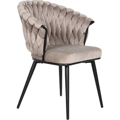 Fauteuil design confort style beige en polyester - Beige chiné élégant (1/4)