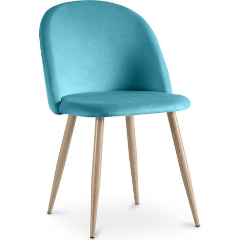 Esszimmerstuhl - Samt gepolstert - Skandinavischer Stil - Evelyne Turquoise