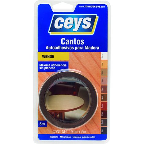 Ceys - Bordi autoadesivi per legno - Massima aderenza senza ferro - Colore Wengé - 19 mm x 5 m (1/3)