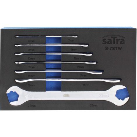 Jeu de 7 cles plates ultra minces double fourche de 6 x 7 mm a 22 x 23 mm (1/3)