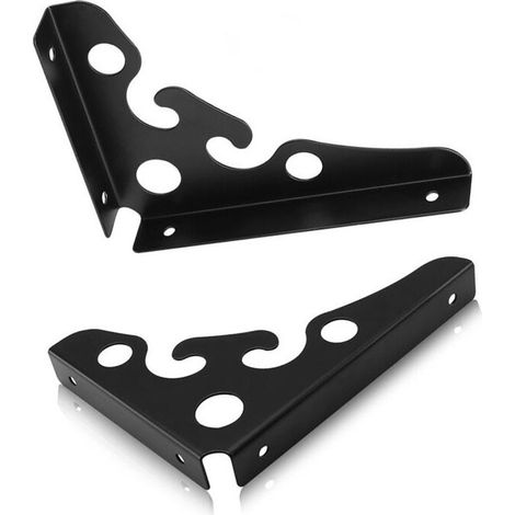 2 schwarze Wandregalhalterungen (150 mm) - AquaForge
