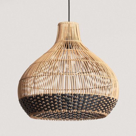 Lampada a Sospensione Rattan Amari ILUZZIA Naturale / Nero (1/3)