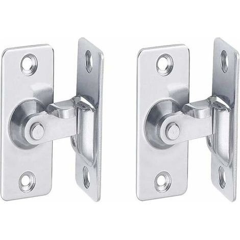 Coffret de forets pour perceuse Serrure de porte en acier inoxydable à angle droit à 90 degrés, utilisée pour les cltures en bois, les portes et fenêtres, les portes coulissantes (silver 2) (1/5)