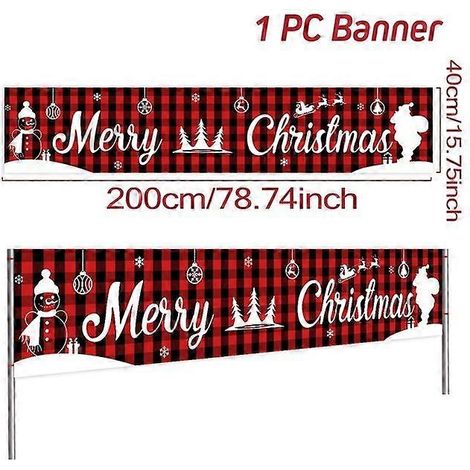 Bannière de Noël extérieure - Décoration de Noël pour la maison - Ornement de Noël - Cadeau de Bonne Année - Style 33 (1/5)