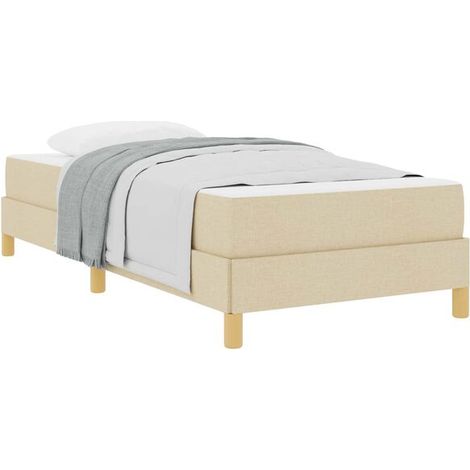 Matelas à ressorts avec matelas beige, 80 x 200 cm, revêtement en tissu. (1/5)