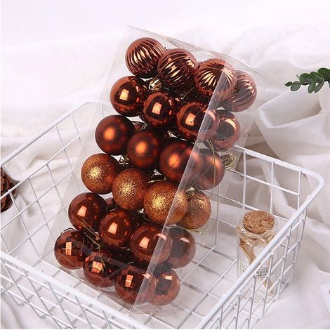 Boules De Noël - 36 Pièces - Diamètre 4 Cm - En Plastique - Pour Arbre De Noël Décoration Intérieure Fête Familiale (1/4)