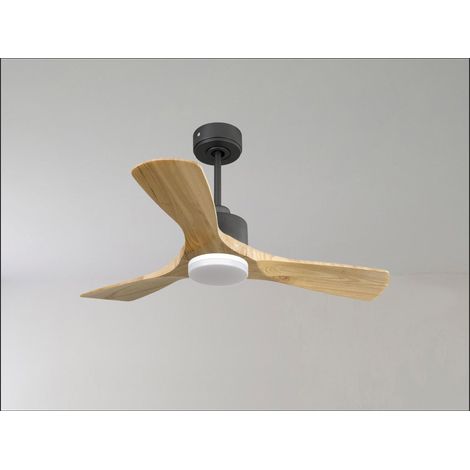 Modulo de KlassFan - Super destratificateur et ventilateur DC 106 cm Gris basalte pales bois blanc Lumière dimmable 15 à 20 m² (1/5)