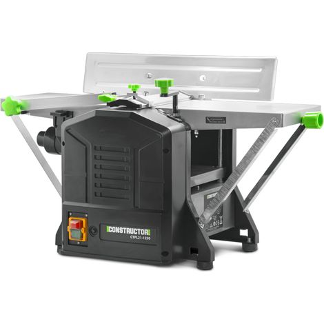 Rabot dégauchisseuse 1250W – Largeur de rabotage max 204 mm – Vitesse à vide 8500 t/min – Pour bois brut et palettes – Constructor (1/5)
